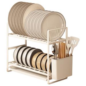 Estante moderno de acero inoxidable para toallas de cocina y escurridor de platos, estrecho, de instalación gratuita, para encimera. - Product Image 4