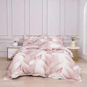 Watercolor <strong>Blush</strong> <strong>Pink</strong> Chevron Pattern Luxury <strong>Bedding</strong> <strong>Sets</strong> Skin-Friendly Cotton Duvet Cover Duvet Cover <strong>Set</strong> - Product Image 2