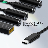Adaptateur d'alimentation USB-C mâle vers DC carré femelle 65W pour ThinkPad, charge rapide PD, utilisation avec caméra et LED