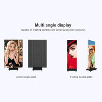 Écran publicitaire pliable sur pied HD P1.2 P1.5 P1.8 P2.5, affichage LED triple pliage haute définition pour magasin de détail
