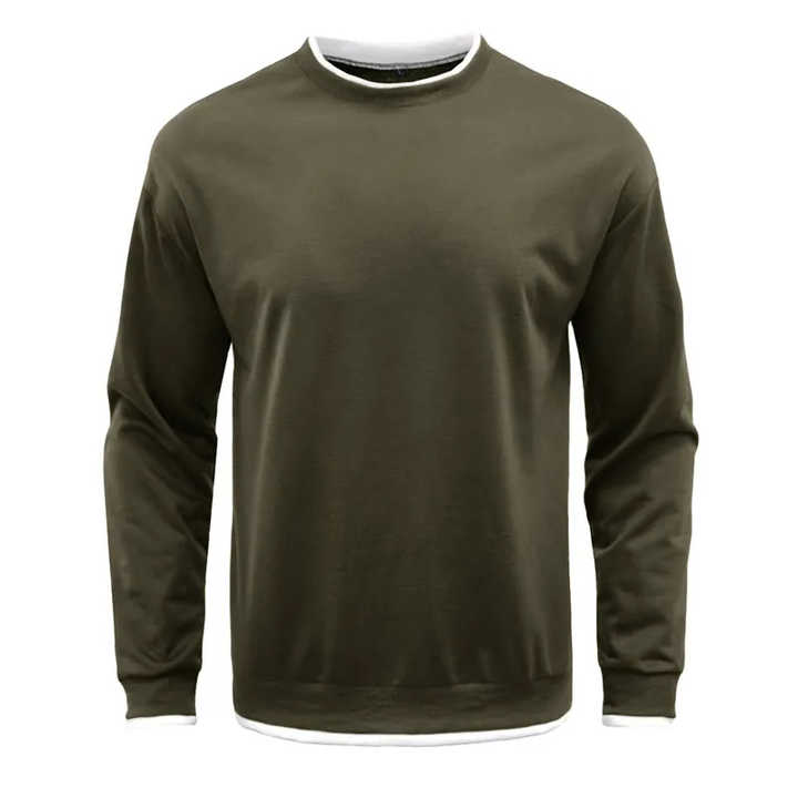 Casual Versatile Youth Handsome Heavy Cotton T-Shirt Round Neck Solid Color Long Sleeve T-shirt Custom T Shirt