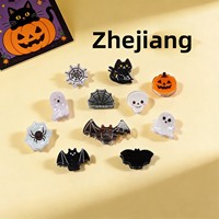 Jepit Rambut Wanita Gaya Instagram untuk Halloween, Motif Kucing Hitam, Laba-laba, Tengkorak, PVC Buatan Tangan, Hiasan Kepala Perayaan, Ukuran Kecil 5cm