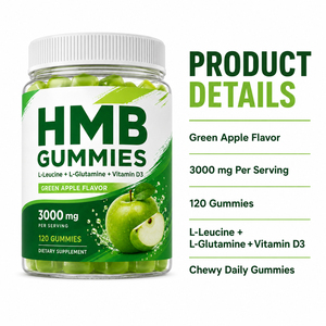Customized Beta-Hydroxy Beta-Methylbutyrate Ca Calcium Food 99% HMB-CA Free Acid HMB Gummies Dairy-Free GMP HACCP Certified 120 - Product Image 5