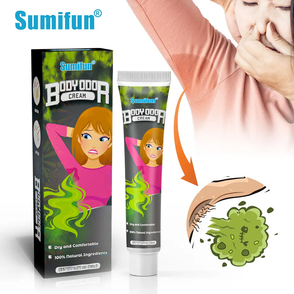 Sumifun, nueva crema para eliminar el olor corporal de las axilas, extracción de plantas de hierbas naturales, olor antisudor, 20G, crema para eliminar el olor corporal