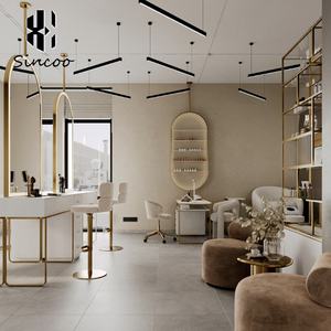 Modern European Style Large Full Length Barber Salon Furniture <b>Makeup</b> Hairdressing <b>LED</b> Beauty Salon <b>Mirror</b> Station Table - Product Image 5