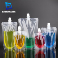 En stock – Sachet plastique transparent avec bec verseur pour emballage alimentaire et boissons (50ml, 100ml, 200ml, 300ml, 500ml, 600ml)
