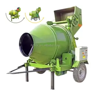 JZC350 mixer beton beban otomatis, mixer drum drive cincin gigi listrik traksi situs konstruksi kecil skip dengan traksi