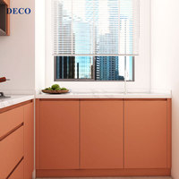 Cabinet de cuisine de conception moderne, armoire de cuisine modulaire personnalisée à Double face en bois massif de chine 18mm/en option