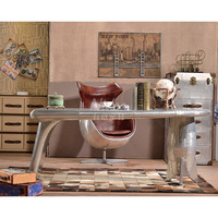 Chaise de bureau en forme d'œuf de style loft industriel rétro, hauteur réglable, avec pieds en métal, pour bureau à domicile et salon