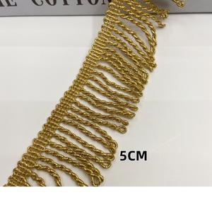 5 cm <span class=keywords><strong>7</strong></span> cm 2 pouces Bordure en dentelle ecclésiastique, à franges, à pompons, à nœuds, à boucles et à motifs, pour rideaux - Product Image 6