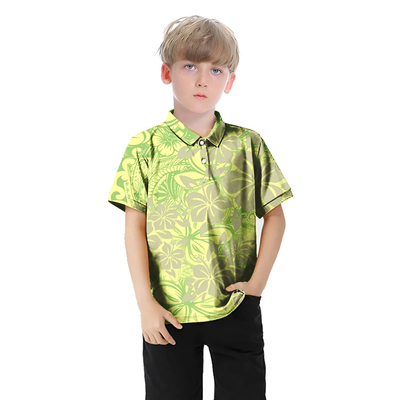 1MOQ Roupas de Verão Polinésia Tribal Manga Curta Aloha T Camisas Meninos Crianças Impressão Polo T Camisas Roupas Para Crianças