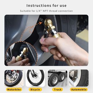 Tire Inflator Chuck Zinc Alloy Threaded Air Nozzle Fast <b>Inflate</b> For <b>Car</b> Tire Repair - Product Image 4