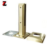 Rampe d'escalier carrée en acier inoxydable poli miroir Tezen avec support de verre, assemblage complet, résistante à la rouille, quincaillerie extérieure DIY
