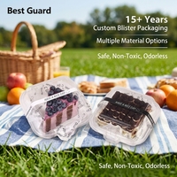 Barquette pliante transparente thermoformée sur mesure de qualité alimentaire pour pâtisserie, récipient intérieur jetable pour gâteaux, boîte cadeau de boulangerie pour la vente au détail
