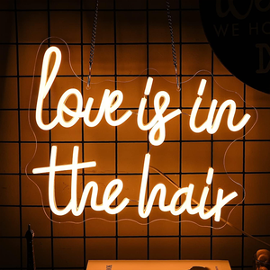 Original Wholesale Custom Love Is in the Hair <strong>Text</strong> Neon <strong>Sign</strong> <strong>LED</strong> Neon Light for Store Salon <strong>Display</strong> - Product Image 4
