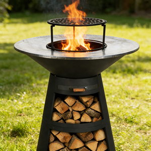 Suministros de Jardín, Brasero de Fácil Montaje, Plancha para Cocinar con Leñ<span class=keywords><strong>a</strong></span>, Bajo Nivel de <span class=keywords><strong>Humo</strong></span>, Cocina de 360 Grados con Base para Exteriores - Product Image 2