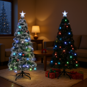 Árbol de Navidad Artificial D0100HXMNFJ de 6 Pies Preiluminado con Luces LED Multicolores, Pino con Soporte, Decoración Navideña para Interiores - Product Image 2