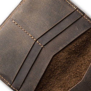 Custom Luxury Crazy Horse Leather Travel Passport Cover Slim Card Holder Wallet Genuine Leather Passport Holder - Product Image 2