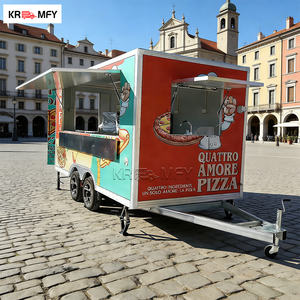 Remorque de restauration carrée avec four à pizza, équipement complet pour crème glacée, certifiée DOT, cuisine mobile pour BBQ, burgers et street food - Product Image 1