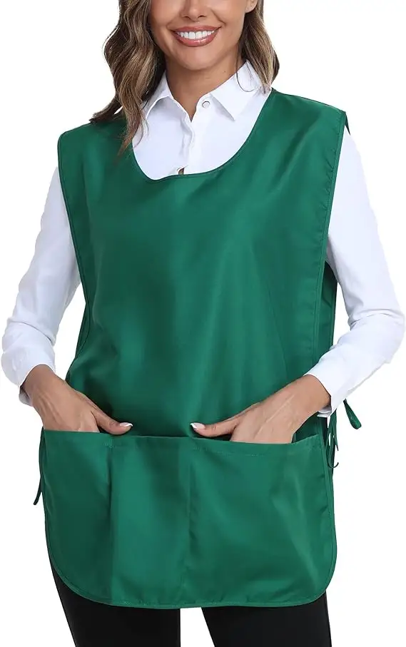 Özel Logo temizleme önlük pişirme bel pamuk Polyester Unisex kadın yelek artı boyutu çift taraflı ayakkabıcı önlük