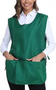 Bata de limpieza con logotipo personalizado para cocinar en la cintura, algodón, poliéster, chaleco Unisex para mujer, delantal Zapatero de talla grande de doble cara