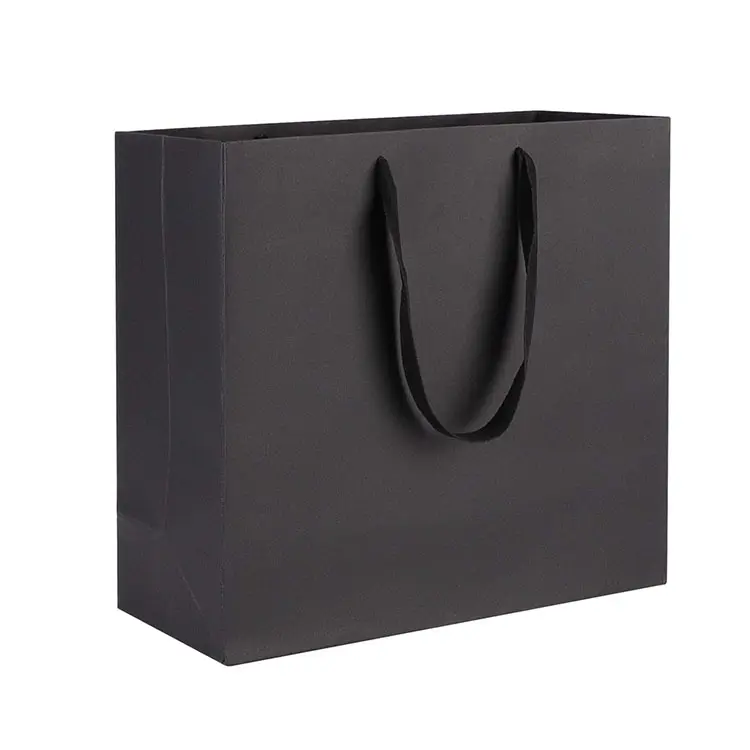 Custom Printed Your Own Logo White Black Kraft Gift Craft Shopping Paper Bag With Handles