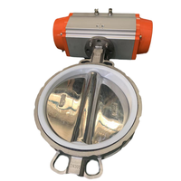 Vanne papillon pneumatique XNFM D671X en acier inoxydable, avec siège trempé résistant à l'abrasion et étanche à la poussière pour poudres et eaux à haute pression