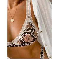 Maillot de bain bikini sexy et élégant pour femmes, fait main en crochet serpent, vêtements de plage brésiliens uniques, vêtements de piscine brésiliens, biquini