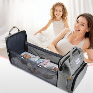 Portable Folding <strong>Crib</strong> Multi-function Large Capacity Double Shoulder Mother Baby Backpack Bed Handbags - Product Image 1