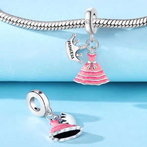 Ensemble de pendentifs mignons de style dessin animé, en laiton blanc plaqué argent, bijoux tendance, adaptés à la création de bijoux - Product Image 6