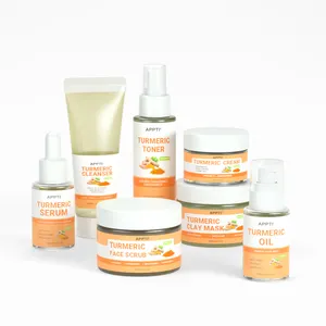 OEM/ODM APPTI Organic Vegan Natural Turmeric Skin Care Set Brightening Tumeric Face Cream Anti Aging Facial Set Skin Care Set
