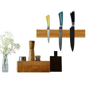 Youlike - Porta Cuchillos y Tenedores de Cocina de Bambú Ecológico, Moderno, Magnético, para Montar en la Pared, con Bolsa Enrollable para un Almacenamiento Práctico - Product Image 1