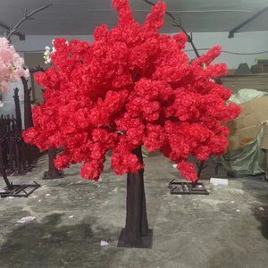 S0470 8ft décor de mariage grand <span class=keywords><strong>petit</strong></span> rouge Faux soie Sakura arbres centre de table faux arbre de fleurs de <span class=keywords><strong>cerisier</strong></span> artificiel - Product Image 4