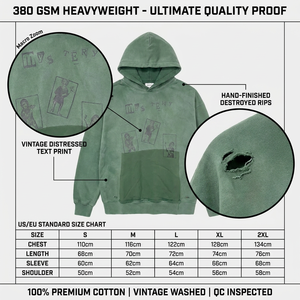 <strong>Grunge</strong> Archive Sun Faded Distressed Graphic <strong>Hoodie</strong> 380gsm Heavyweight French Terry Shoulder Rip Hand-Finished Atelier Custom OEM - Product Image 3