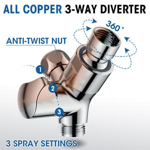 Juego de ducha con cabezal de ducha de mano y de techo, acabado cromado, diseño moderno para baño, uso adulto - Product Image 3