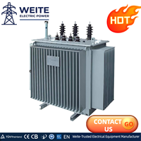 Transformateur de puissance triphasé immergé dans l'huile 500 kVA 2000 kVA 250 kVA 1150 kVA 50/60 Hz certifié ISO9001 Protection IP54 Haute performance