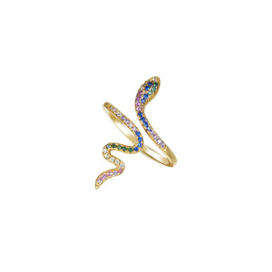 Anillo de serpiente de Plata de Ley <span class=keywords><strong>925</strong></span> personalizado Nabest para mujer, anillos de dedo de circonita cúbica arcoíris chapados en oro, joyería a granel - Product Image 4