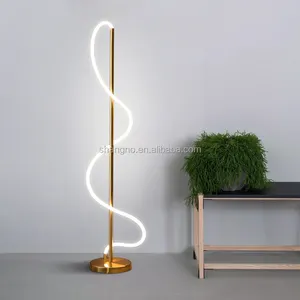 Итальянский дизайнерский высококачественный минималистичный роскошный современный золотистый Железный спиральный светодиодный Угловой напольный светильник для спальни