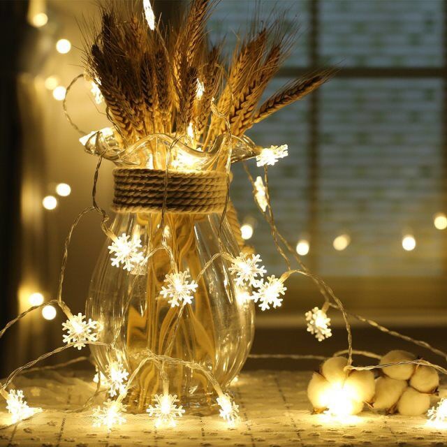 Snow led lanterns string of Christmas tree lights USB battery compartment lights outdoor lamp festival lamp series