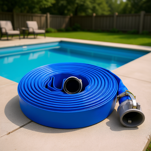 Manguera Plana de PVC Azul de 1.5 Pulgadas de Diámetro Interior, 200 Pies, Reforzada, para Drenaje de Piscinas, Retrolavado y Descarga de Agua - Product Image 2