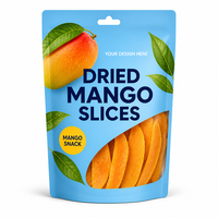 Sachet d'emballage personnalisé en gros pour mangues séchées, aliments secs, petites collations, avec fermeture éclair, en BOPP, VMPET, PE, Mylar