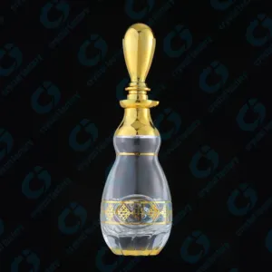 Cj-250 מ "ל זהב בצורת עיטורי זהב מודפסת חריטה בקבוקי זכוכית