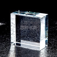 Bloc décoratif architectural en verre cristal K9 poli de luxe pour mur rideau de salon d'hôtel