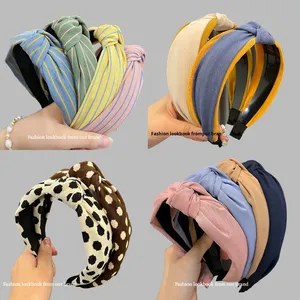 한국의 넓은 가장자리 세련된 수제 머리띠 인터넷-유명한 패셔너블한 파티 사용 심플한 디자인 달콤한 세안 헤어 액세서리 - Product Image 5