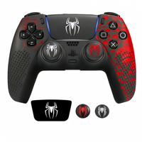 Étui de protection en gel de silicone pour manette avec 2 poignées de pouce et autocollants de jeu pour