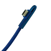 Kabel Micro-USB Nylon Kepang 1M 3ft 90 Derajat Pengisian Cepat untuk iPhone/Ponsel Komputer dengan Fungsi Pengisian Daya & Transfer Data