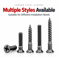 Carbon Steel Self-Tapping Screws with Decorative Caps Cross Phillips Flat Head Cabinet Screws for Wardrobe and Drawer Furniture
