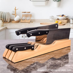 Wooden <b>Drawer</b> Type Knife Holder 10 Pcs Capacity Desktop <b>Kitchen</b> Storage <b>Organizer</b> Rack - Product Image 1