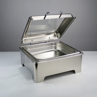 Plat à réchaud pratique et facile à nettoyer en acier inoxydable pour la présentation de nourriture lors de fêtes et mariages