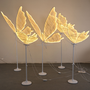 LEDA Wedding Aisle Decorative Butterfly Lamp Events Party Stage <b>Backdrop</b> LED Light Glow Butterfly <b>Stand</b> - Product Image 6